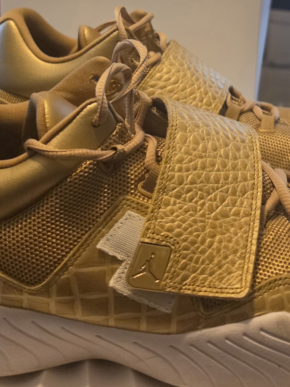 Jordan ' Golden Tan Strap Sneakers